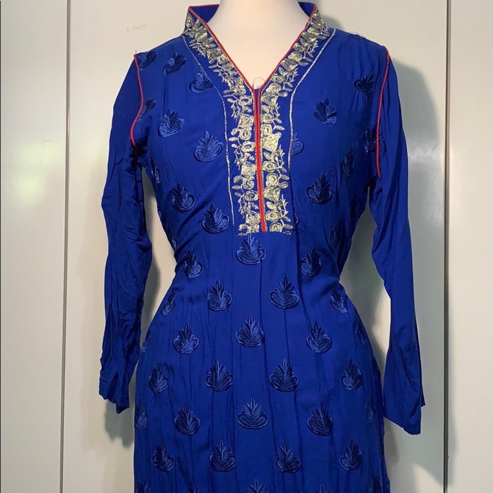Royal Blue Indian Kurta Dress